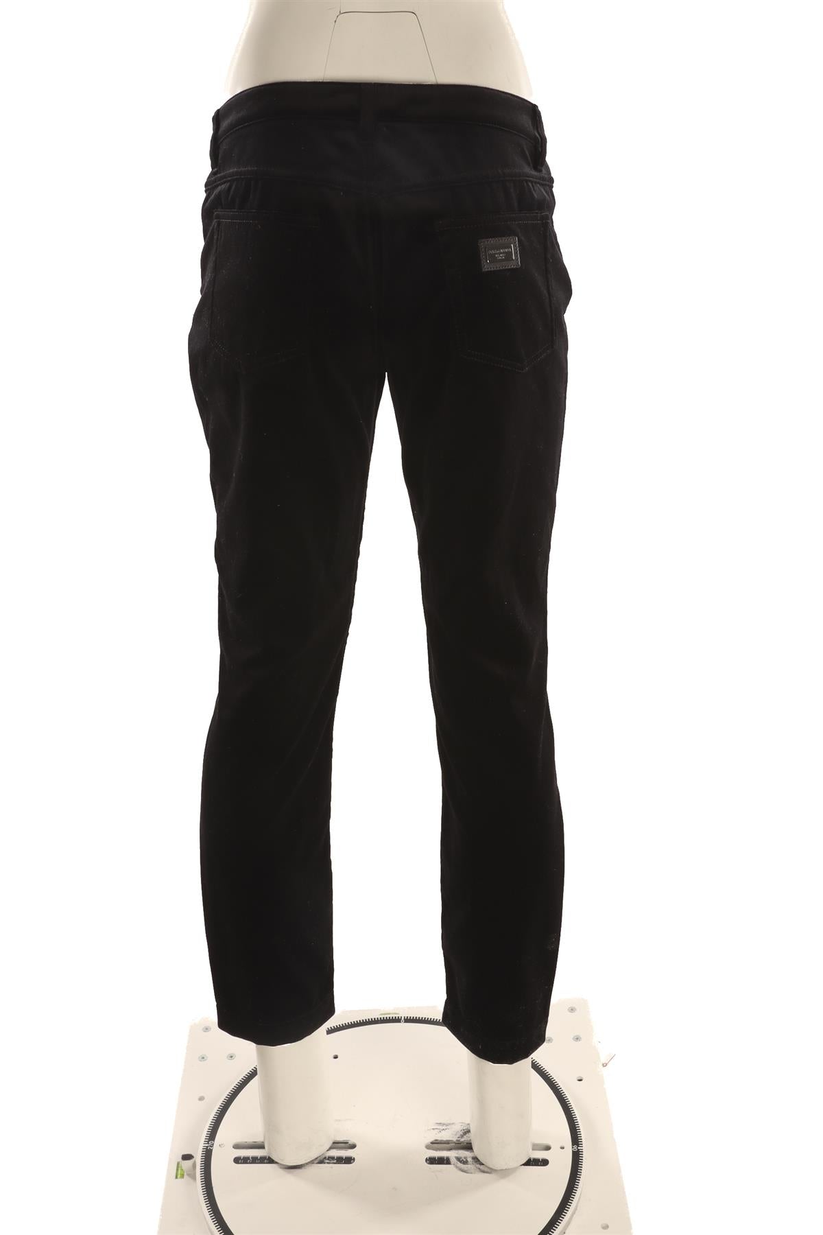 DOLCE & GABBANA BLACK VELVET SKINNY PANTS IT 44 UK 12