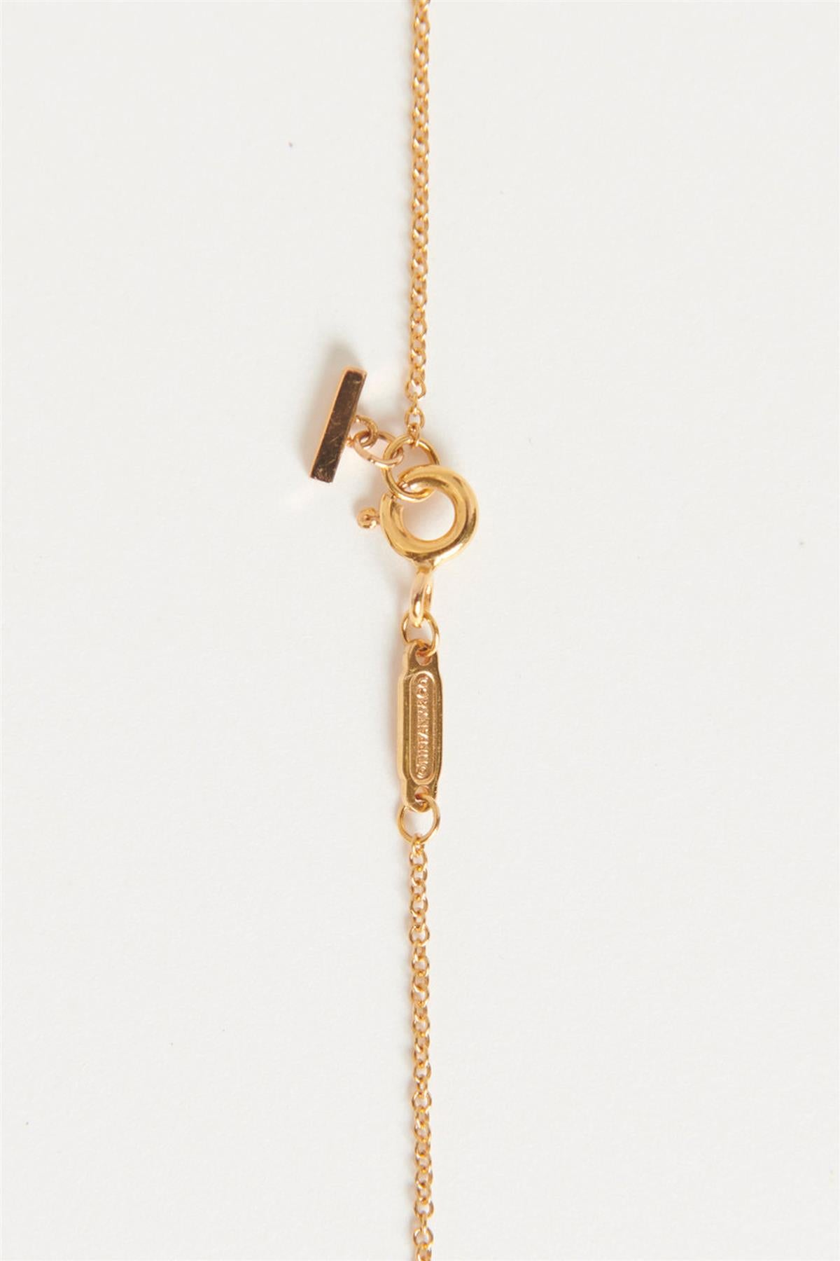 TIFFANY & CO. T SMILE LARGE 18K ROSE GOLD AND DIAMOND NECKLACE