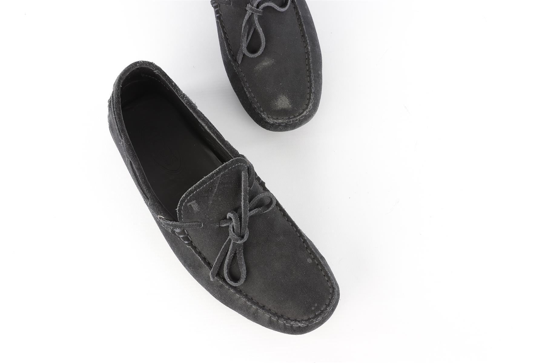 TOD'S BLACK MEN'S SUEDE LOAFERS EU 41.5 UK 7.5 US 8.5