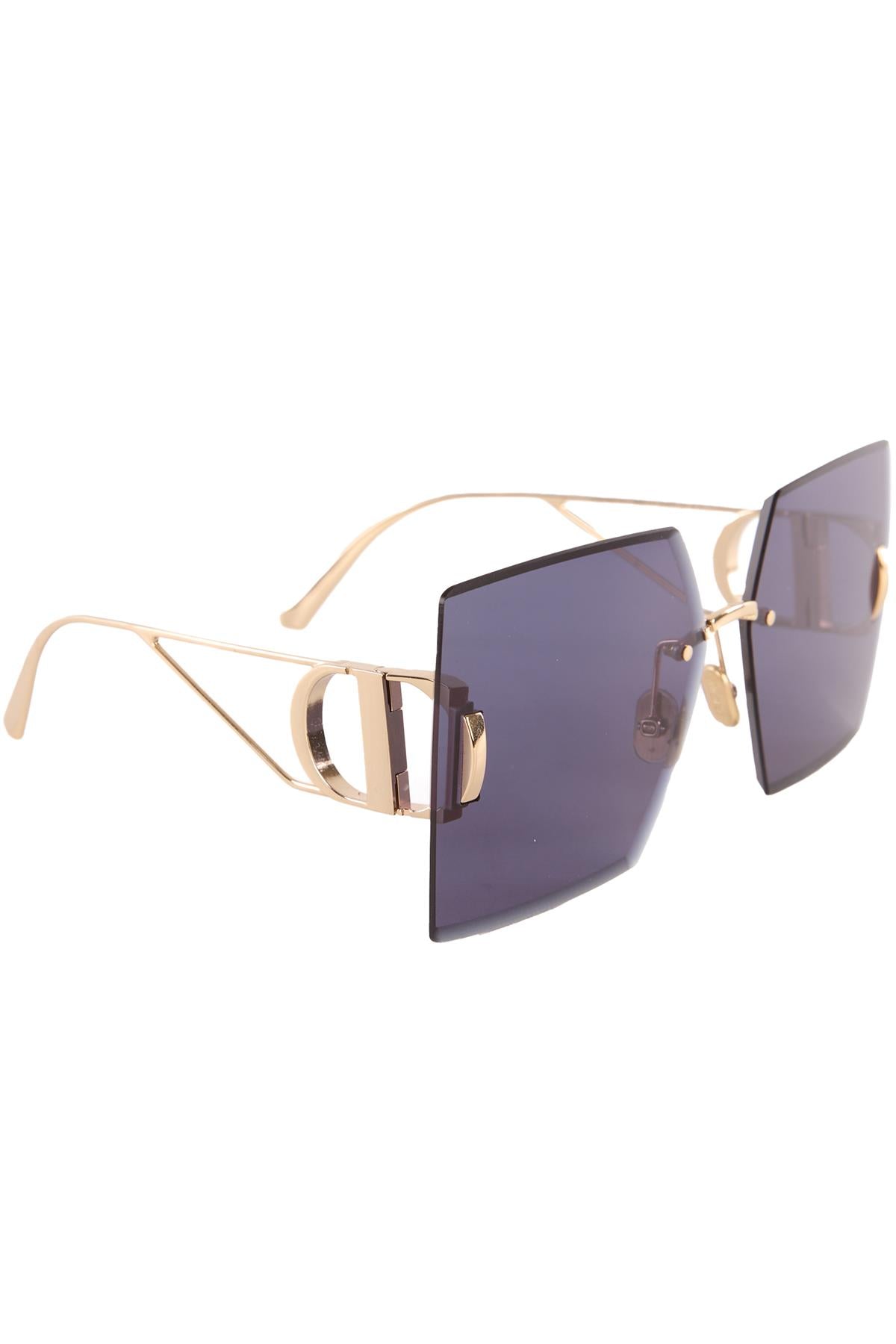 CHRISTIAN DIOR BLACK 30MONTAIGNE SQUARE FRAME SUNGLASSES