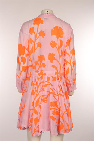 JULIET DUNN LONDON PINK COTTON MINI DRESS 3 UK 12/14