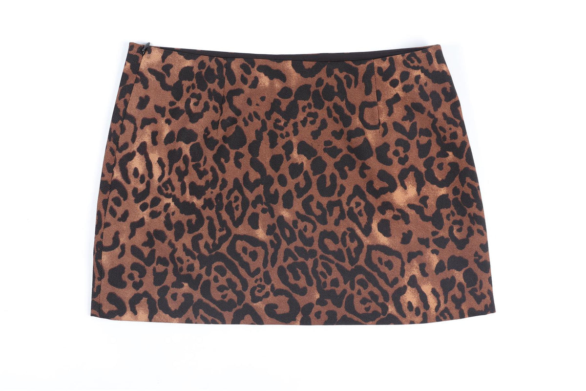 REFORNATION + LAURA HARRIER BROWN MINI SKIRT US 2 UK 6