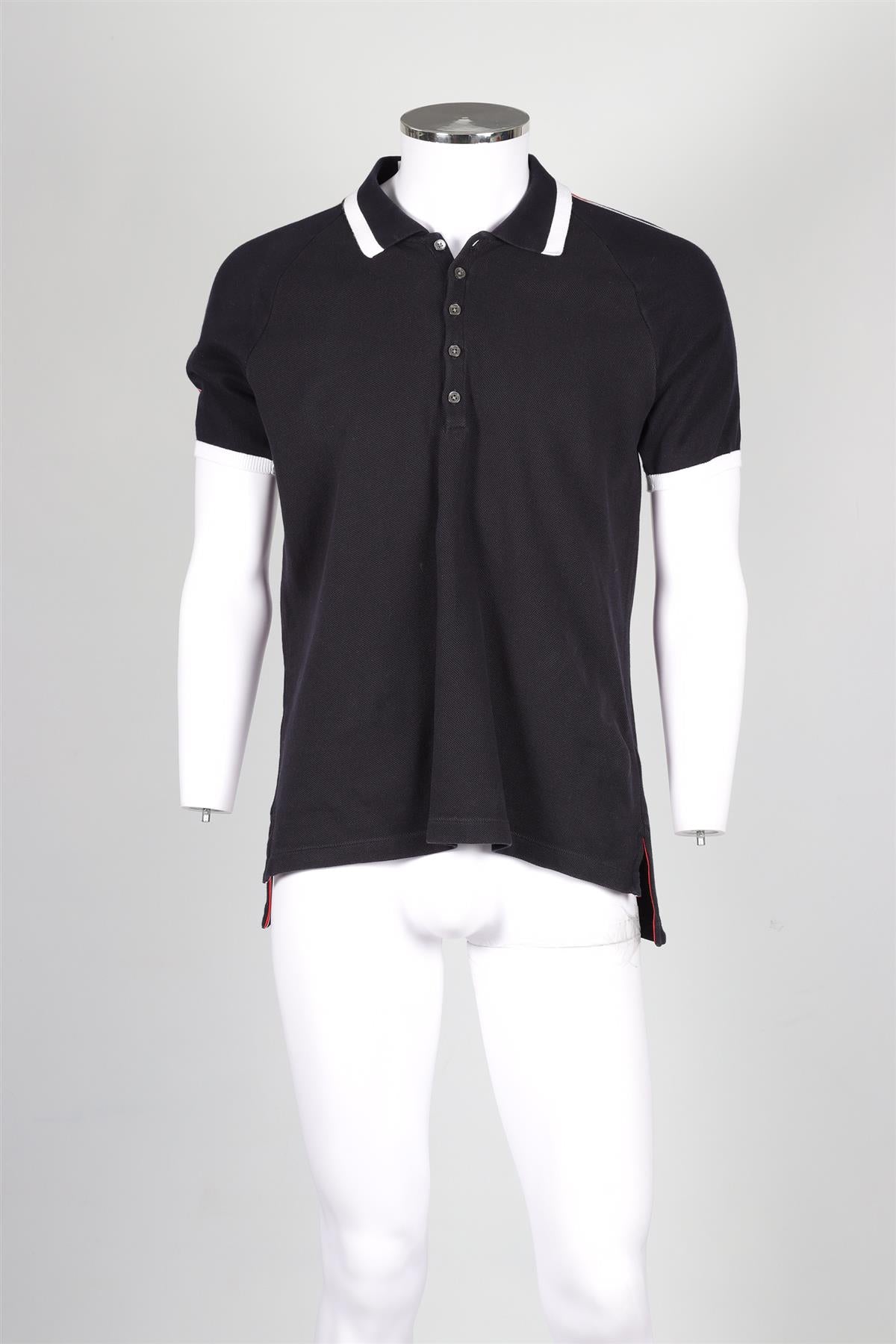 THOM BROWNE MEN'S NAVY COTTON POLO SHIRT UK/US CHEST 40