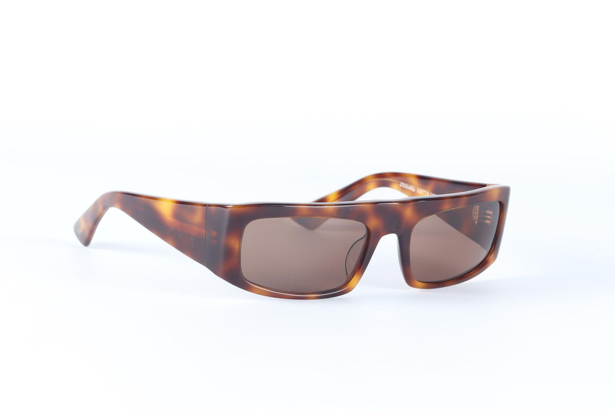 OLIVER PEOPLES + KHAITE BROWN RECTANGLE FRAME ACETATE SUNGLASSES