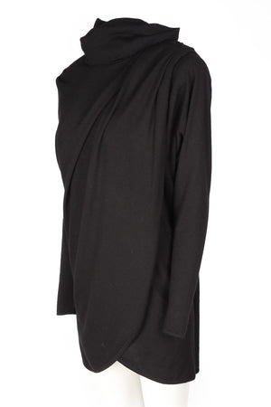 SAINT LAURENT BLACK WOOL MINI DRESS SMALL