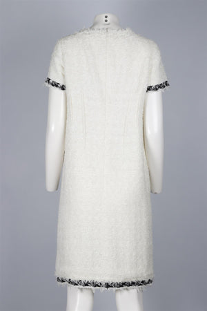 JACQUES AZAGURY WHITE LACE MIDI DRESS UK 12