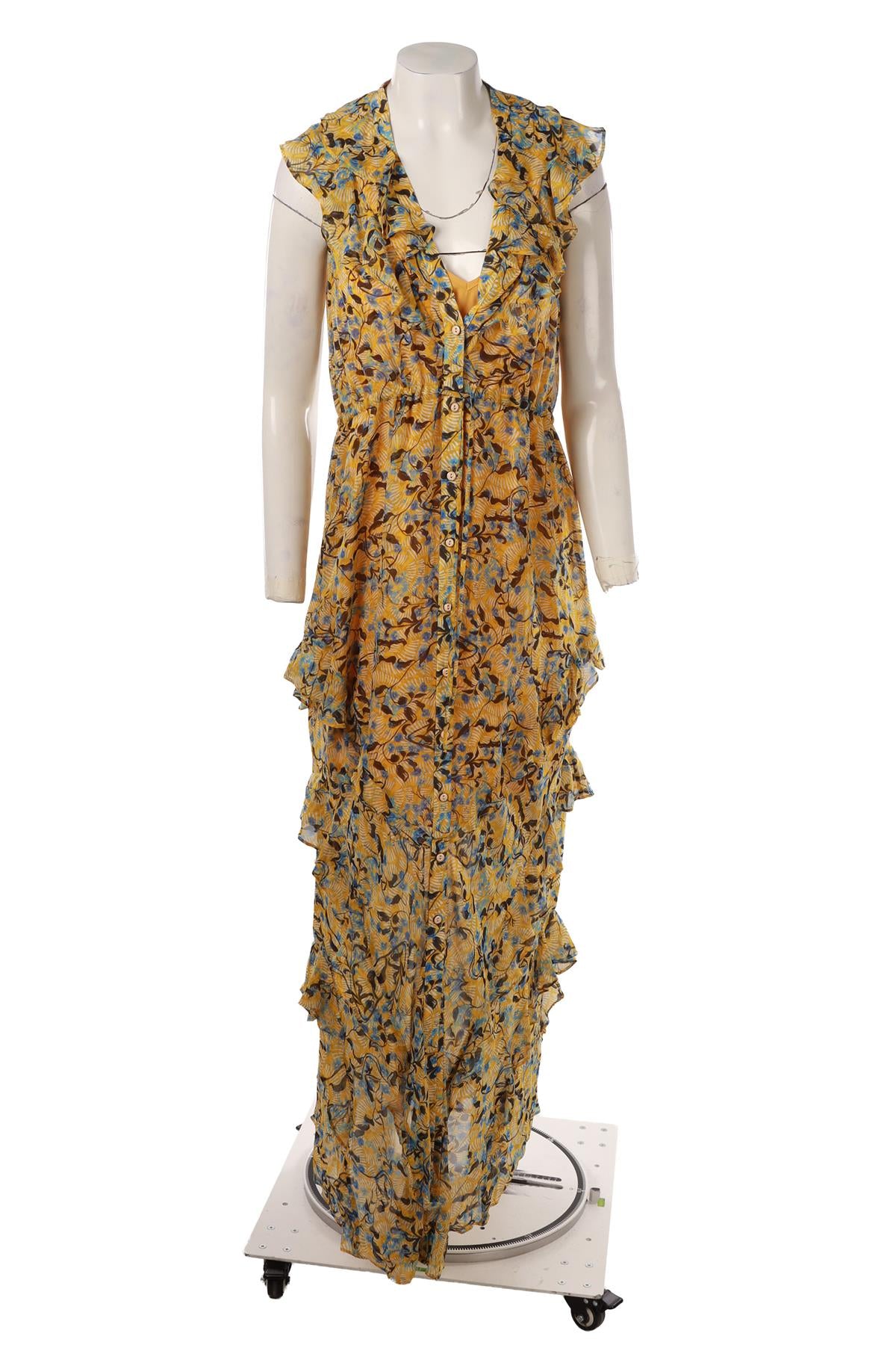 YELLOW SILK MAXI DRESS