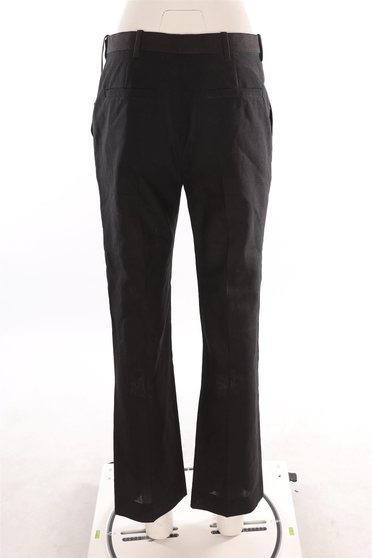 LOUIS VUITTON BLACK 2021 LINEN STRAIGHT LEG PANTS FR 38 UK 10