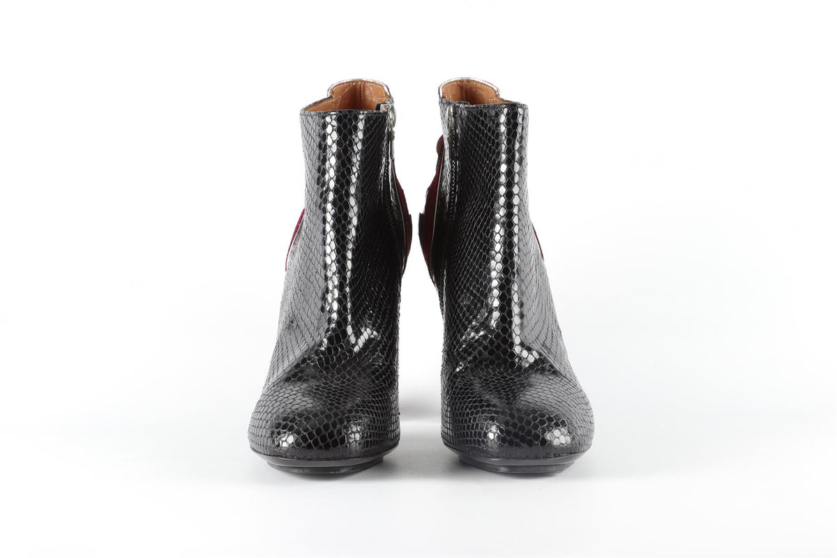 DRIES VAN NOTEN BLACK LEATHER ANKLE BOOTS EU 39 UK 6 US 9