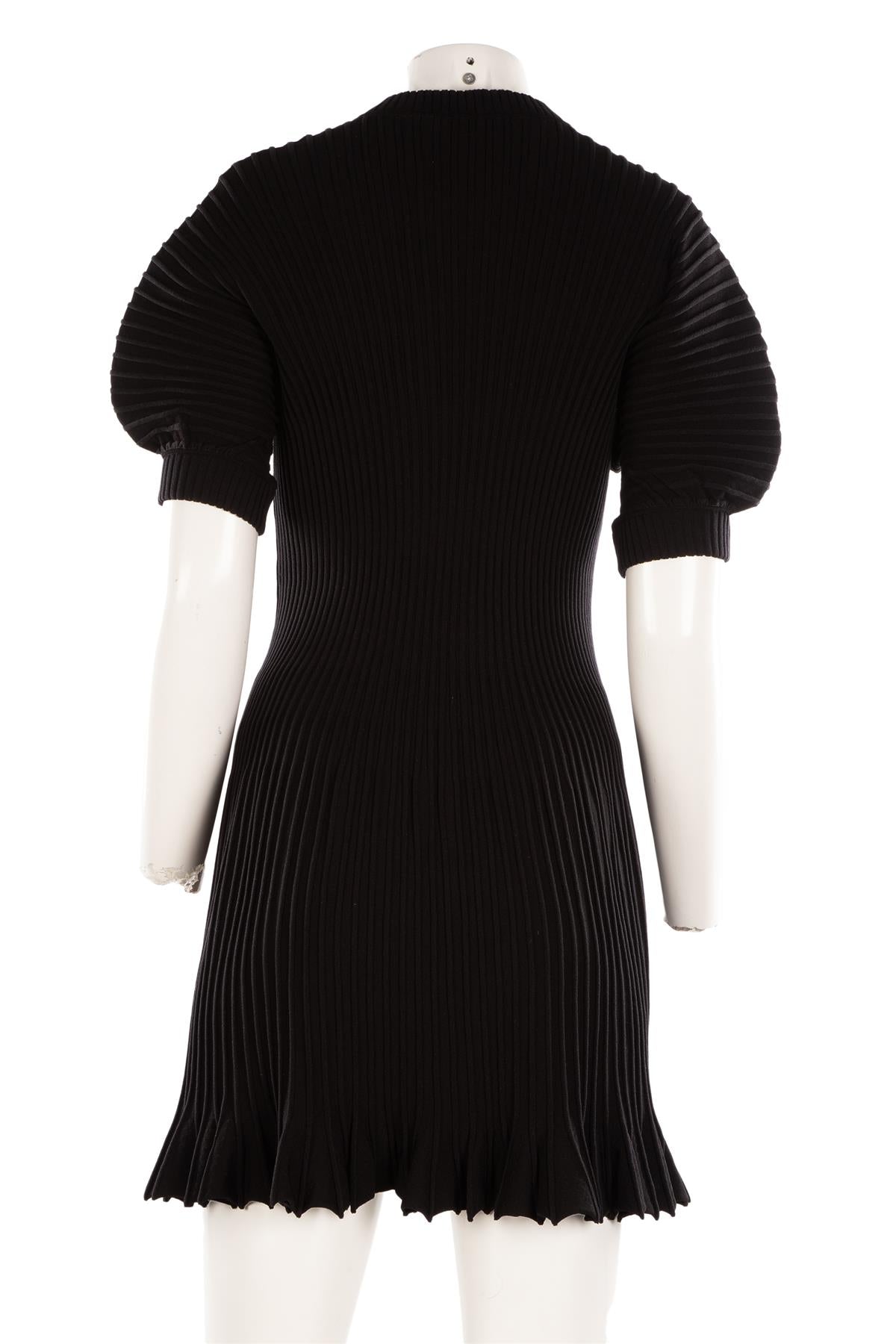 ULLA JOHNSON BLACK KNIT MINI DRESS MEDIUM