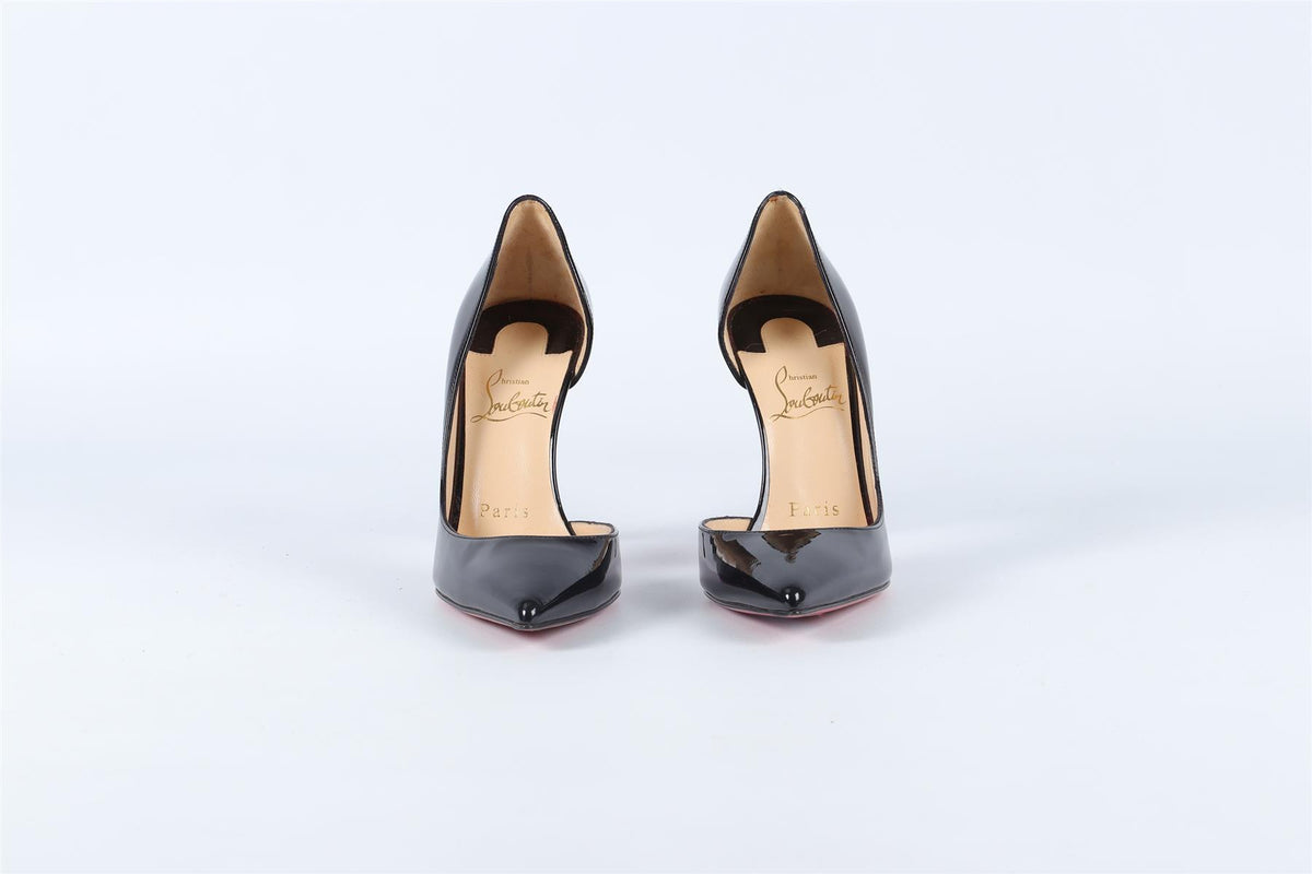 CHRISTIAN LOUBOUTIN BLACK PATENT LEATHER PUMPS EU 34.5 UK 1.5 US 4.5