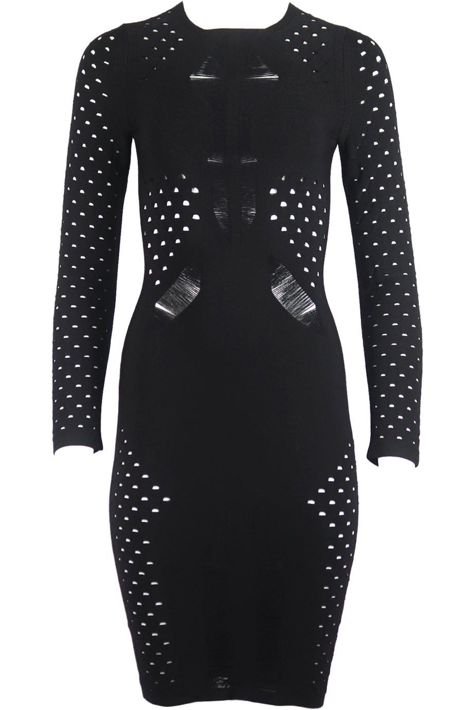 CUSHNIE ET OCHS CUTOUT STRETCH KNIT DRESS SMALL