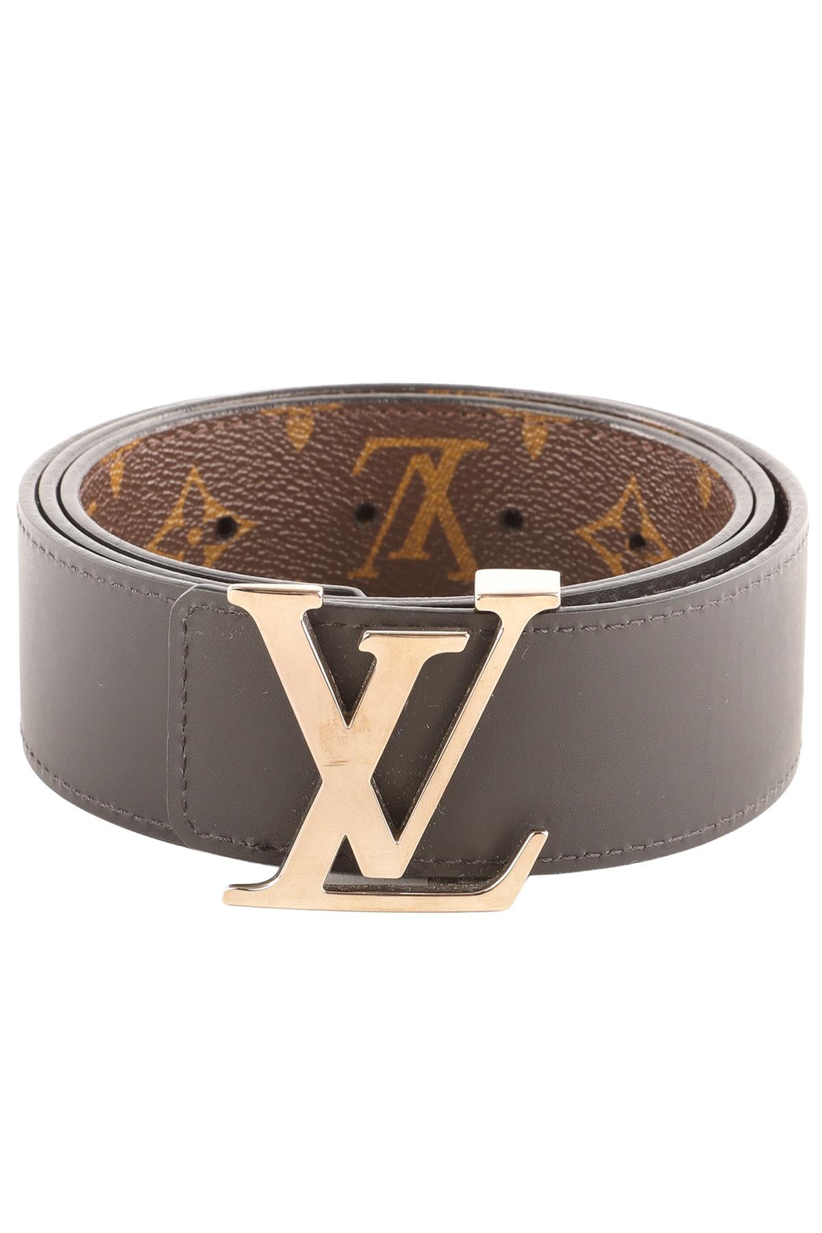 LOUIS VUITTON BROWN MEN'S 40MM MONOGRAM LEATHER BELT 90CM