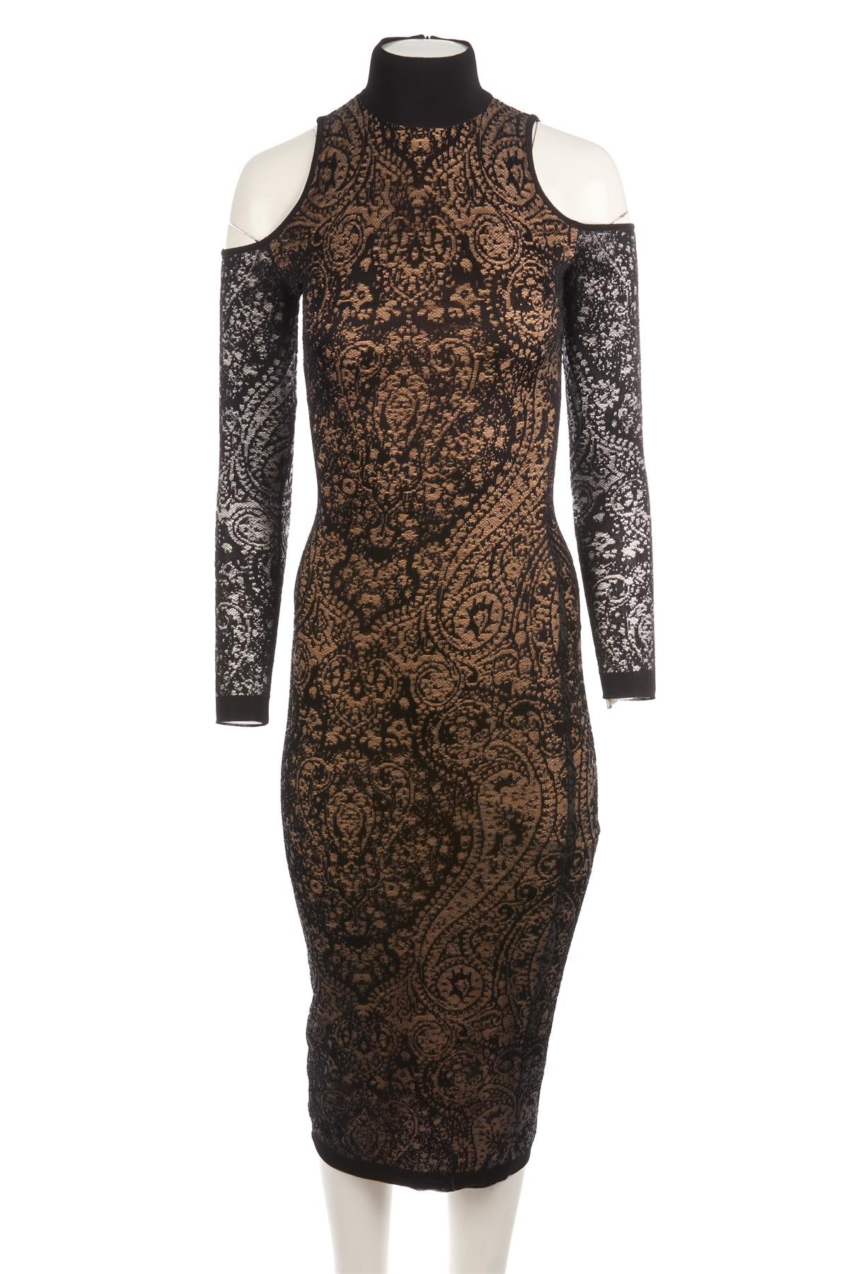 BALMAIN BLACK LACE MAXI DRESS FR 36 UK 8
