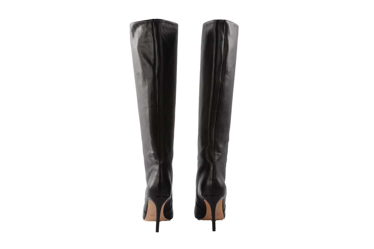 PARIS TEXAS BLACK LEATHER KNEE HIGH BOOTS EU 38.5 UK 5.5 US 8.5