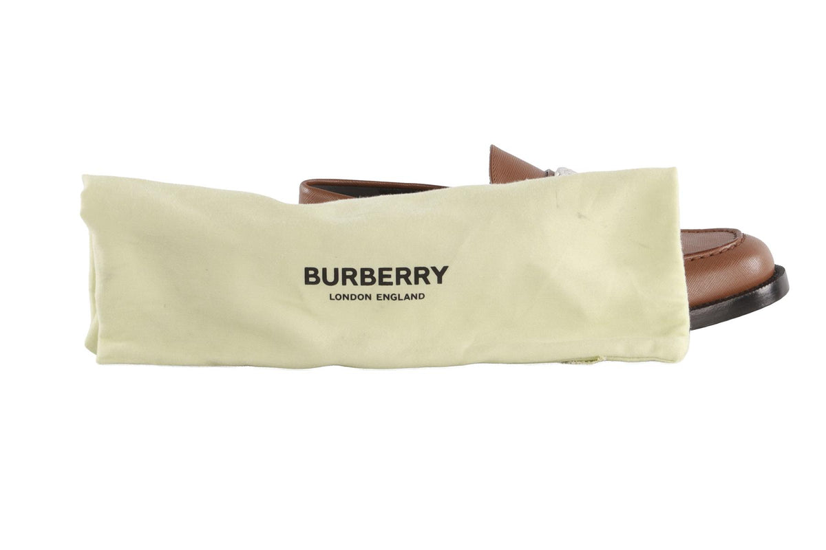 BURBERRY BROWN LEATHER LOAFERS EU 38.5 UK 5.5 US 8.5