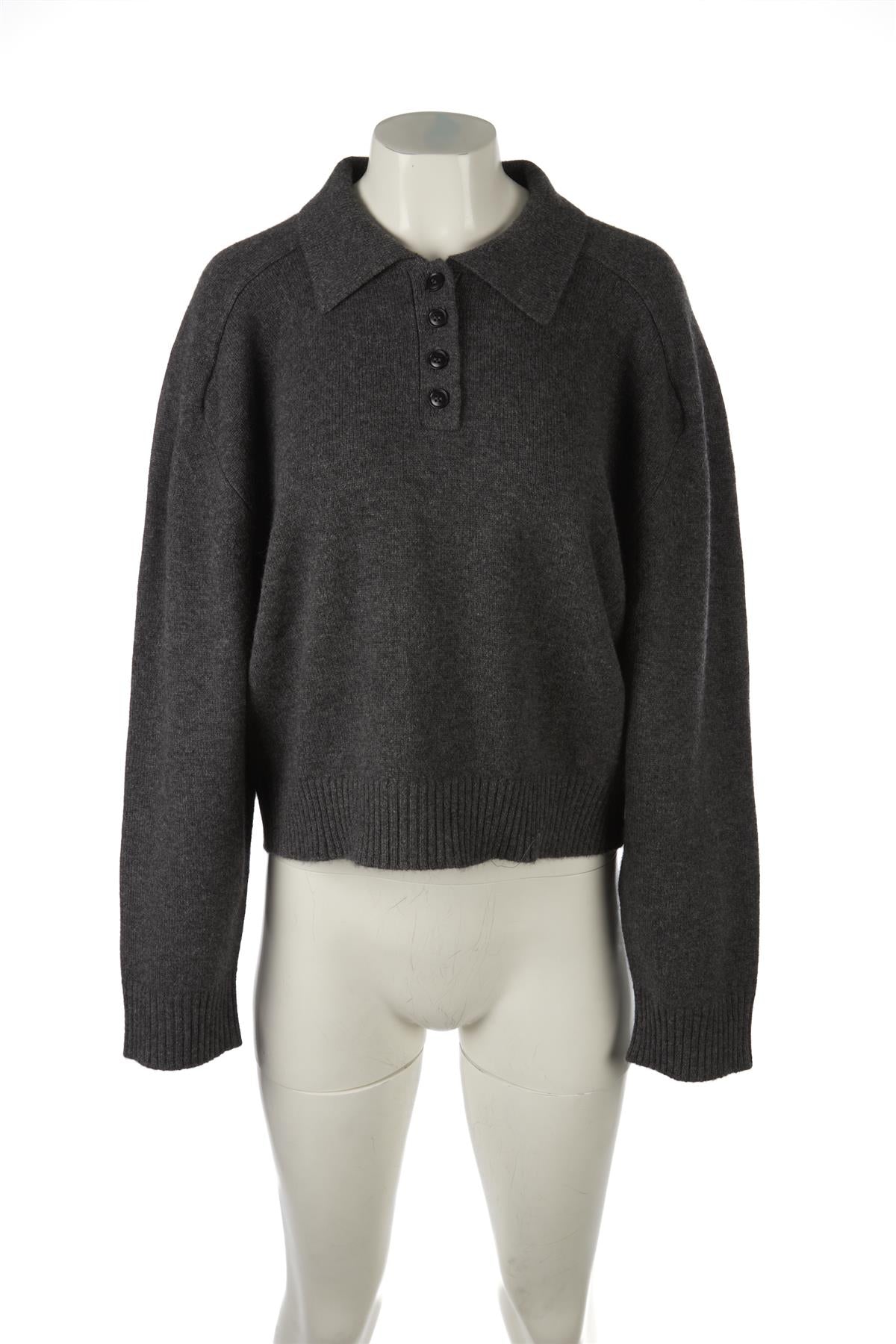 LOULOU DE SAISON GREY CASHMERE SWEATER LARGE