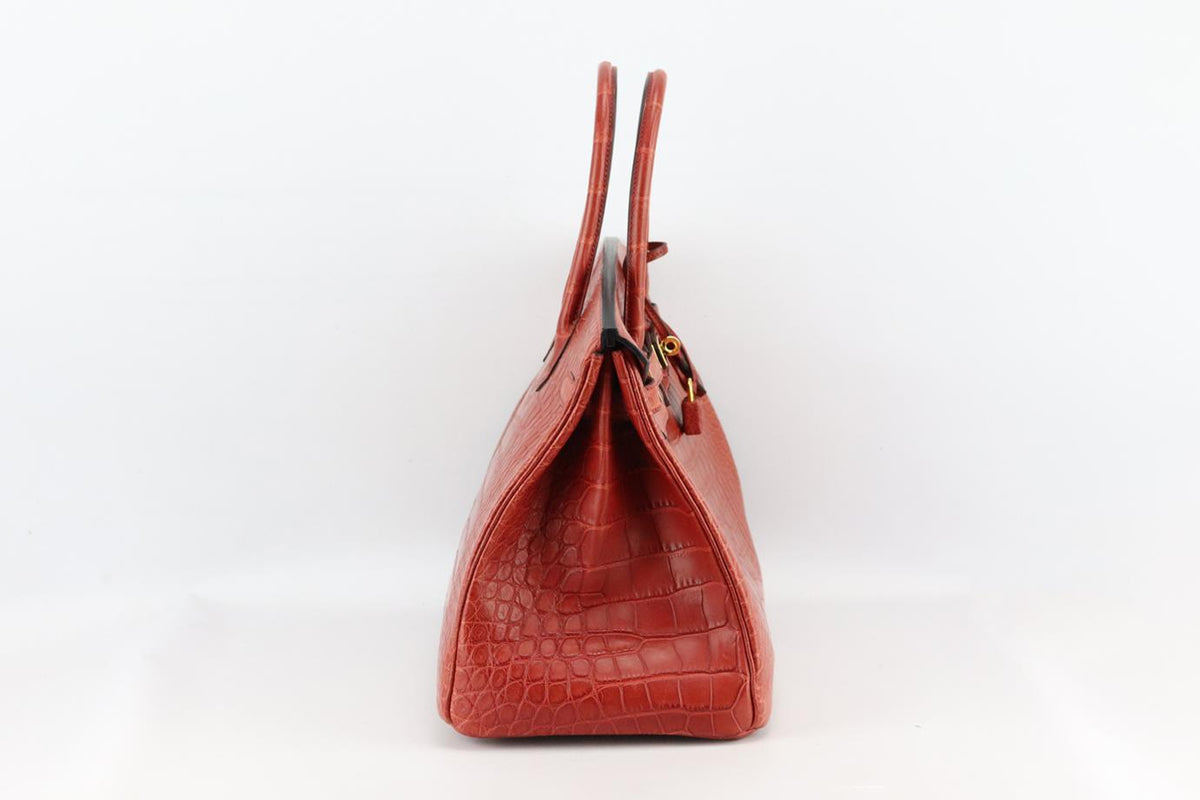 HERMÈS 2013 BIRKIN 35CM MATTE ALLIGATOR MISSISSIPPIENSIS LEATHER BAG
