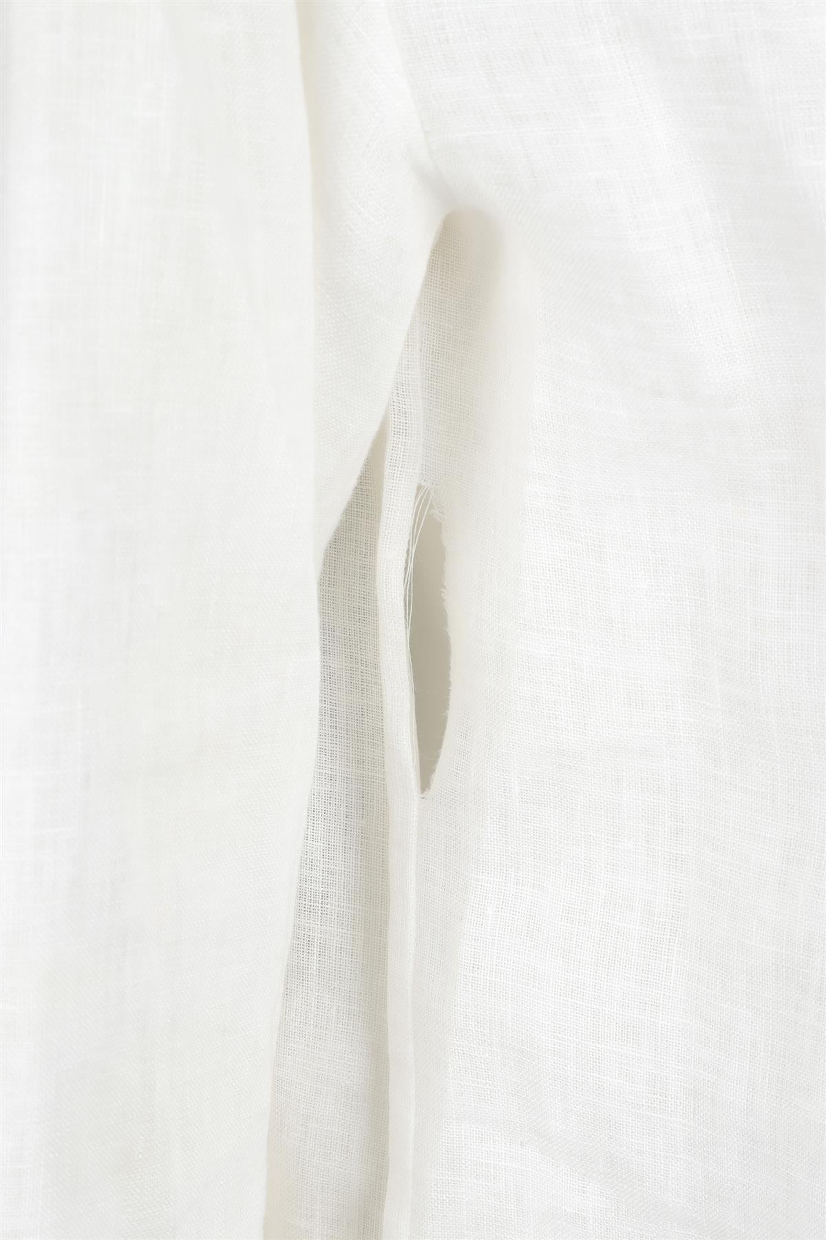 ERMANNO SCERVINO WHITE LINEN MINI DRESS IT 40 UK 8
