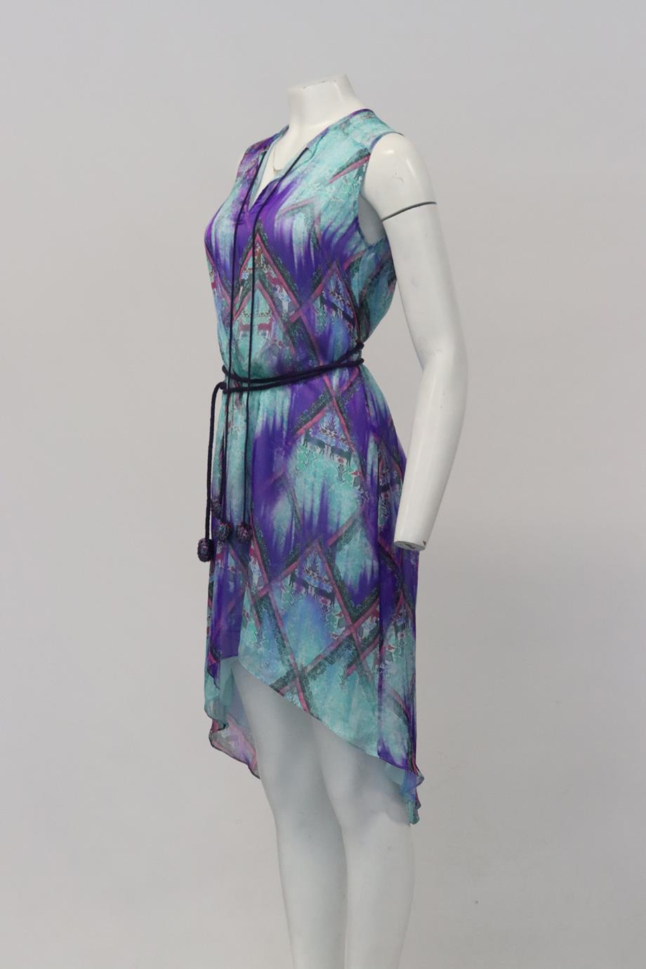 MATTHEW WILLIAMSON ESCAPE PRINTED SILK MINI DRESS UK 6