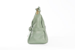 JIMMY CHOO GREEN TULITA LEATHER SHOULDER BAG