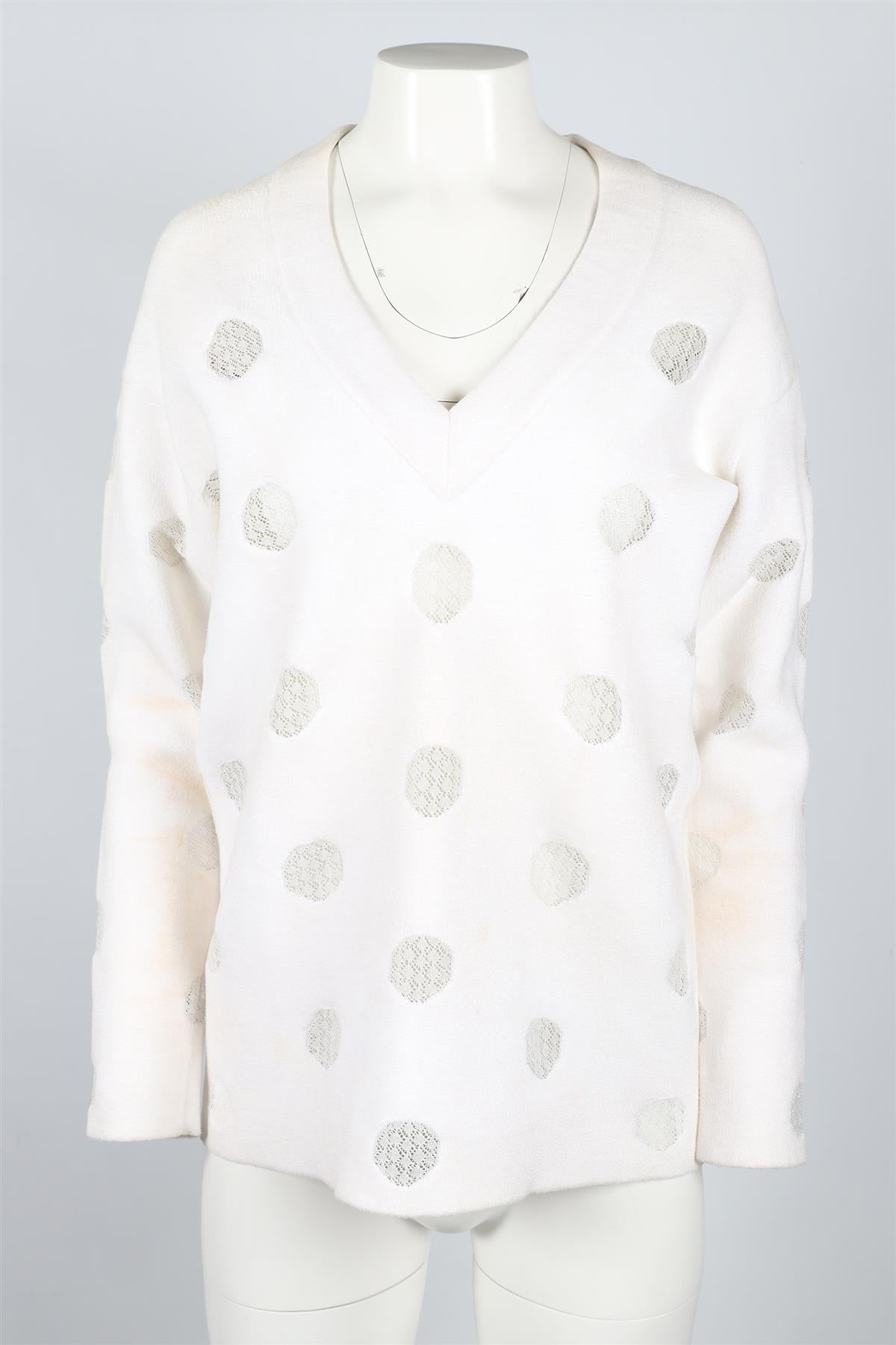 AZZEDINE ALAÍA WHITE KNIT TUNIC FR 36 UK 8