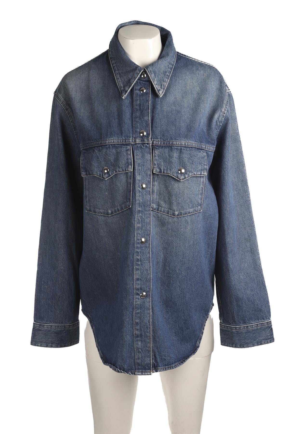 KHAITE BLUE DENIM SHIRT US 4 UK 8