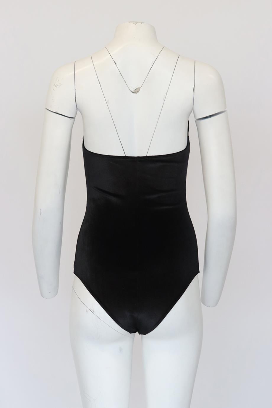 REFORMATION STRAPLESS STRETCH VELVET BODYSUIT SMALL