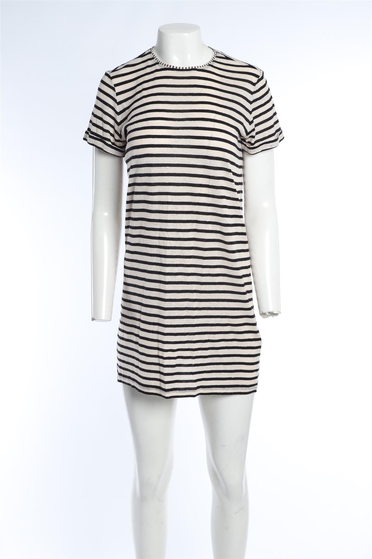 ALICE + OLIVIA CREAM LINEN MINI DRESS XSMALL