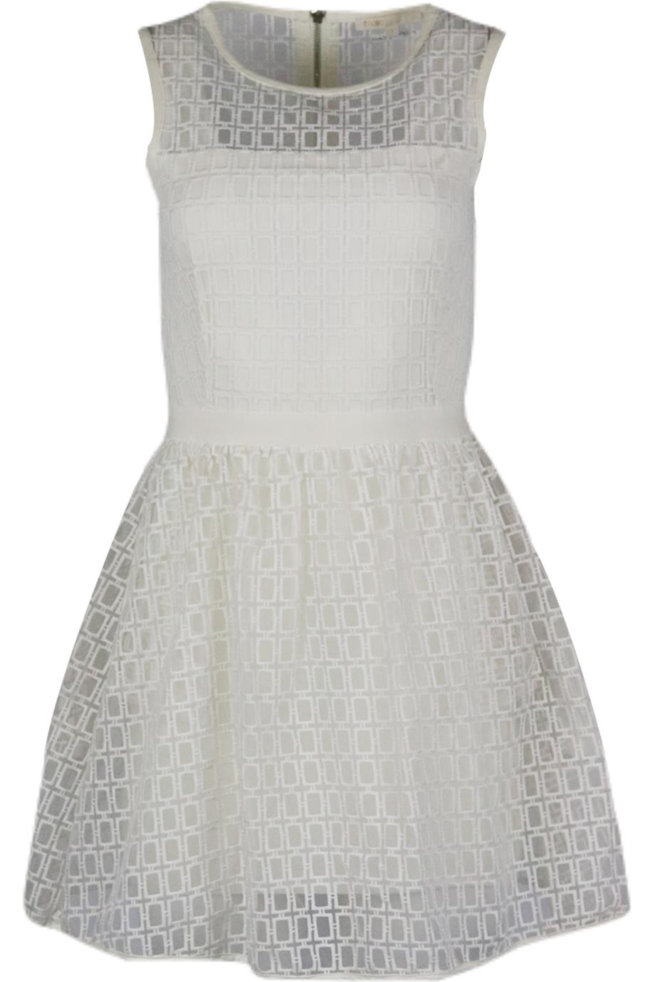 MAJE EMBROIDERED ORGANZA AND JERSEY MINI DRESS UK 8