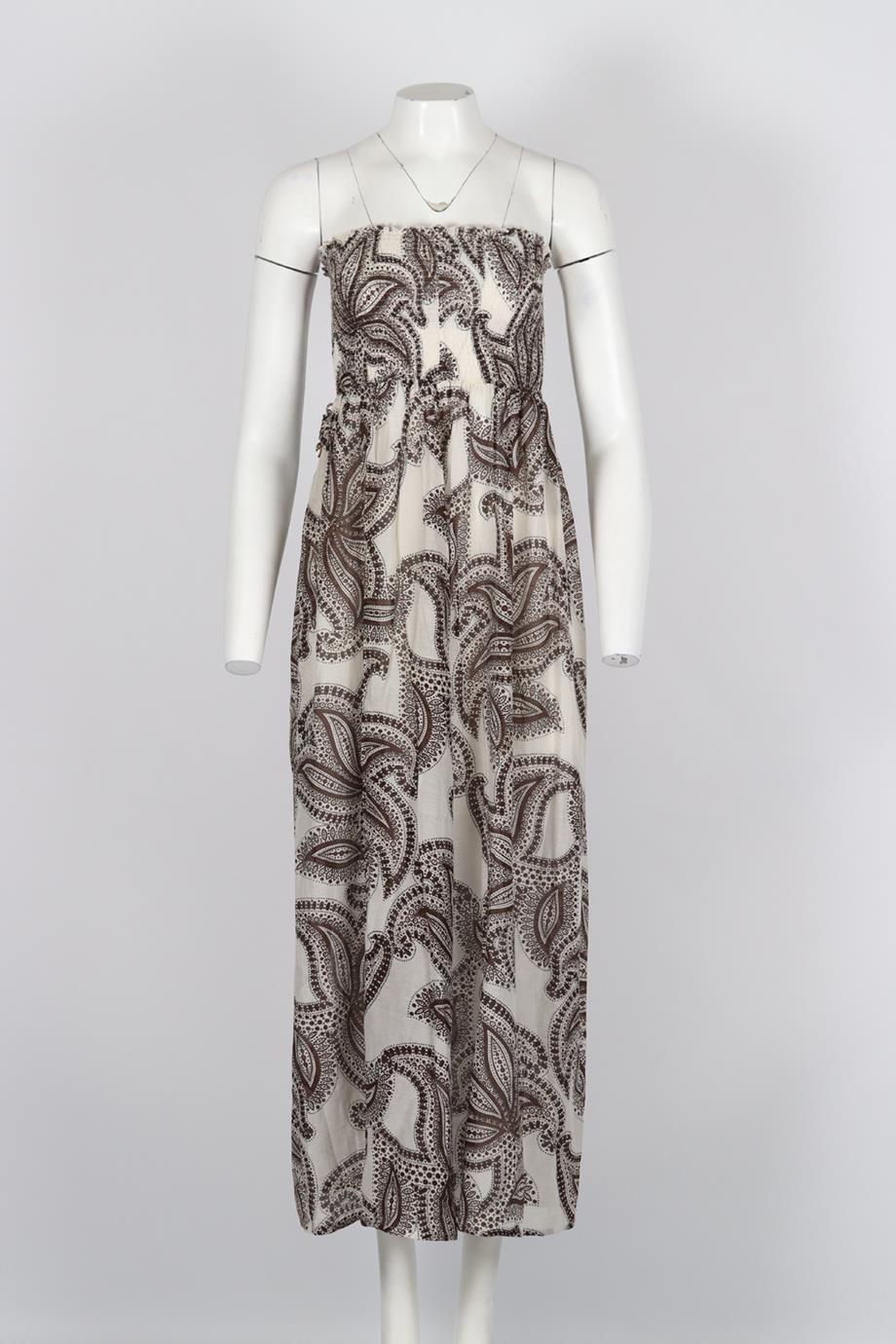 HEIDI KLEIN PRINTED COTTON AND SILK MAXI DRESS UK 8