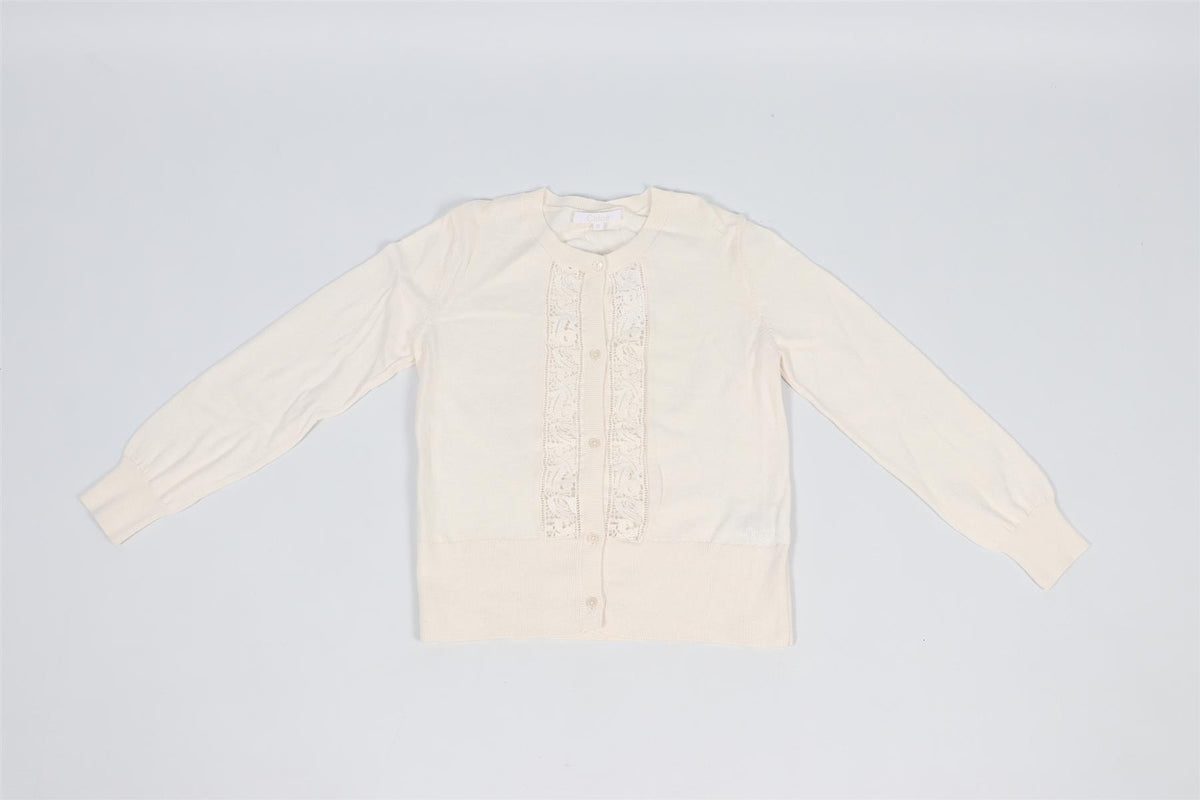 CHLOÉ  IVORY KIDS GIRLS COTTON CARDIGAN 8 YEARS