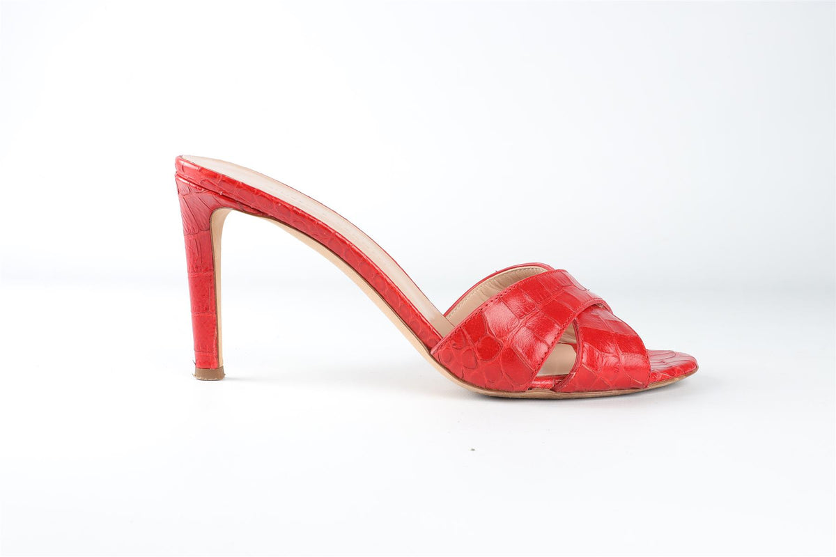GIUSEPPE ZANOTTI RED LEATHER MULES EU 36 UK 3 US 6