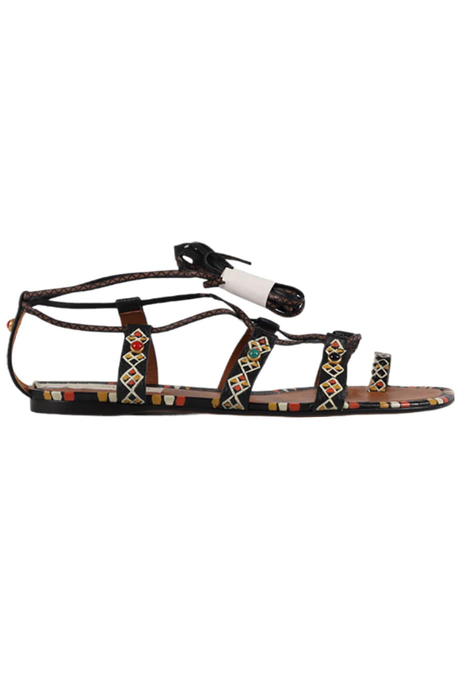 VALENTINO LACE UP LEATHER SANDALS EU 38 UK 5 US 8