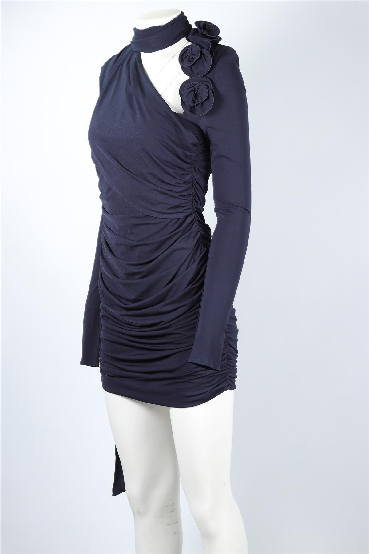 MAGDA BUTRYM NAVY JERSEY MINI DRESS FR 40 UK 12