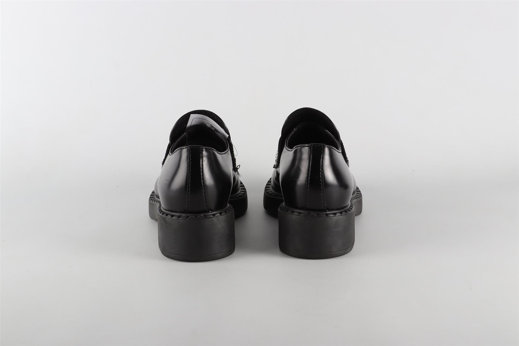 PRADA BLACK LEATHER LOAFERS EU 35