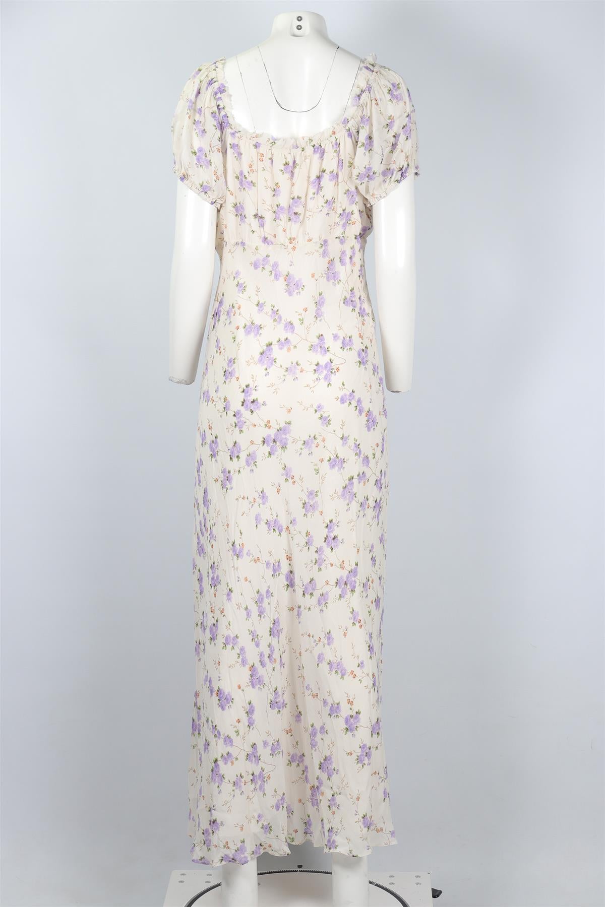 LOVESHACKFANCY CREAM CHIFFON MAXI DRESS LARGE