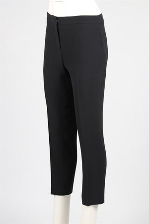 ALEXANDER MCQUEEN BLACK CREPE STRAIGHT LEG PANTS IT 40 UK 8