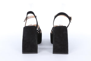 NODALETO BLACK SUEDE PLATFORM SANDALS EU 38.5 UK 5.5 US 8.5