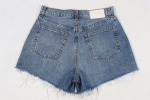 GRLFRND BLUE HIGH RISE DENIM SHORTS W28 UK 10