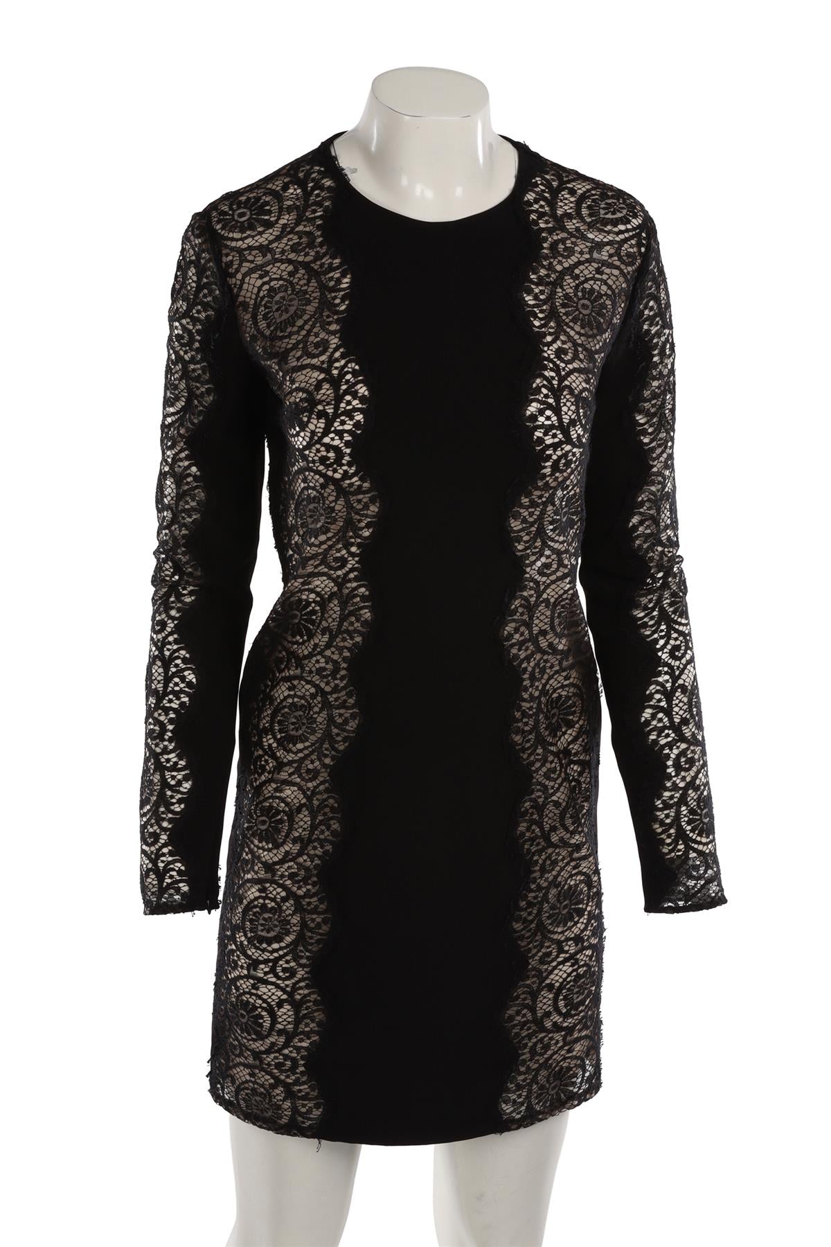 STELLA MCCARTNEY BLACK CREPE MIDI DRESS IT 40 UK 8