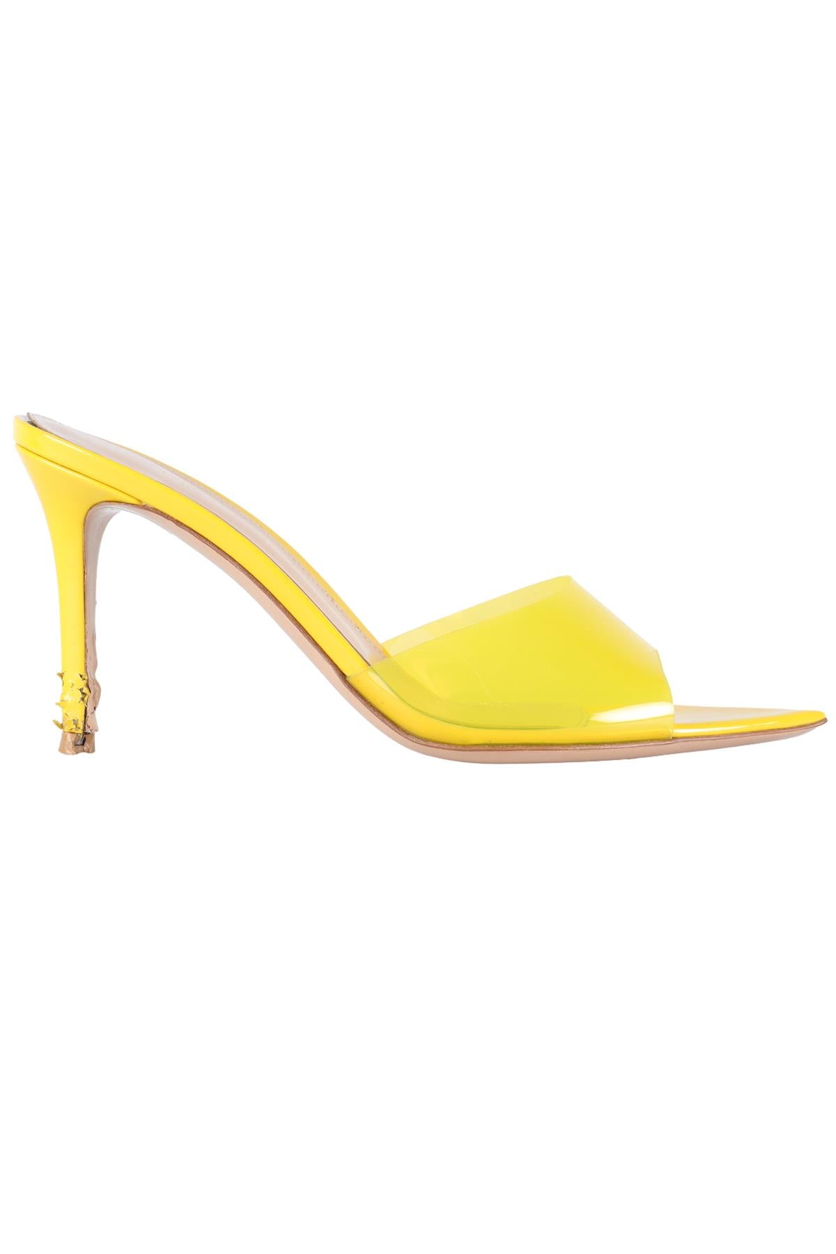 GIANVITO ROSSI YELLOW PVC SANDALS EU 38 UK 5 US 8