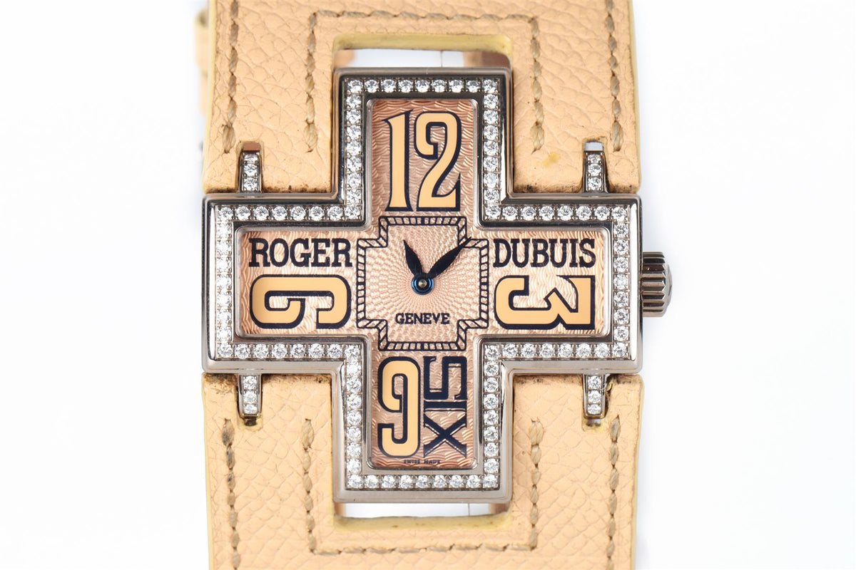 ROGER DUBUIS FOLLOW ME 18K WHITE GOLD AND DIAMOND WATCH