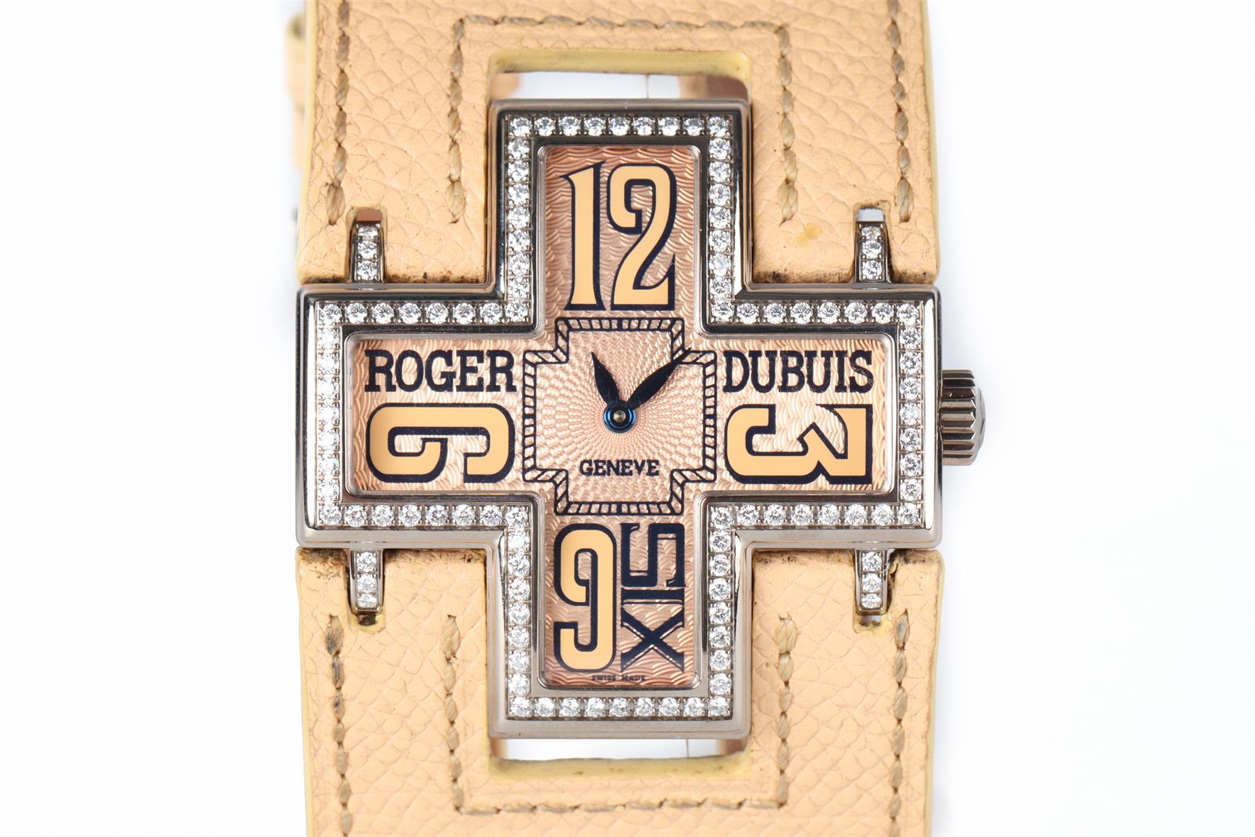 ROGER DUBUIS FOLLOW ME 18K WHITE GOLD AND DIAMOND WATCH