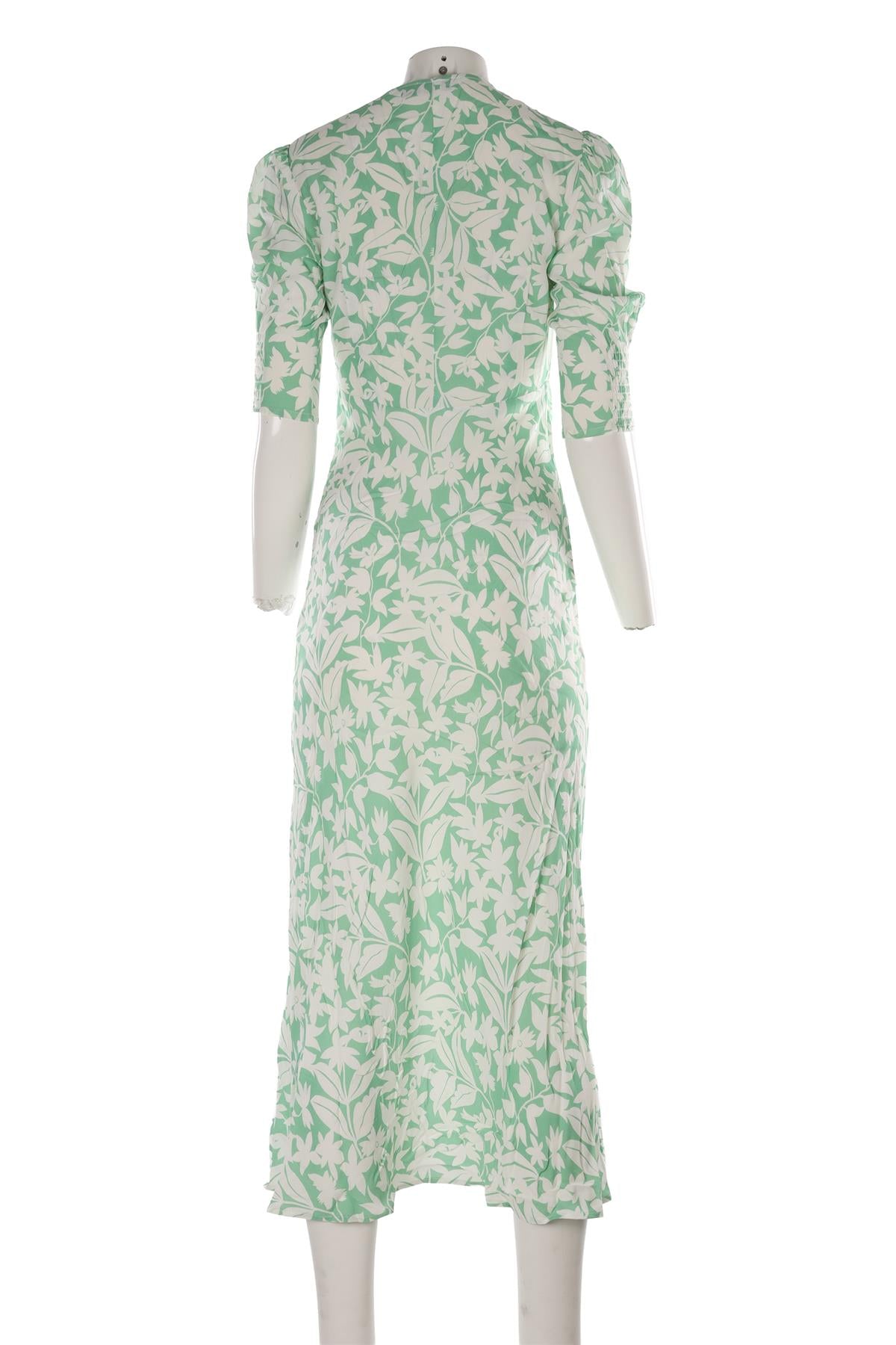 RIXO GREEN CREPE MAXI DRESS XXSMALL