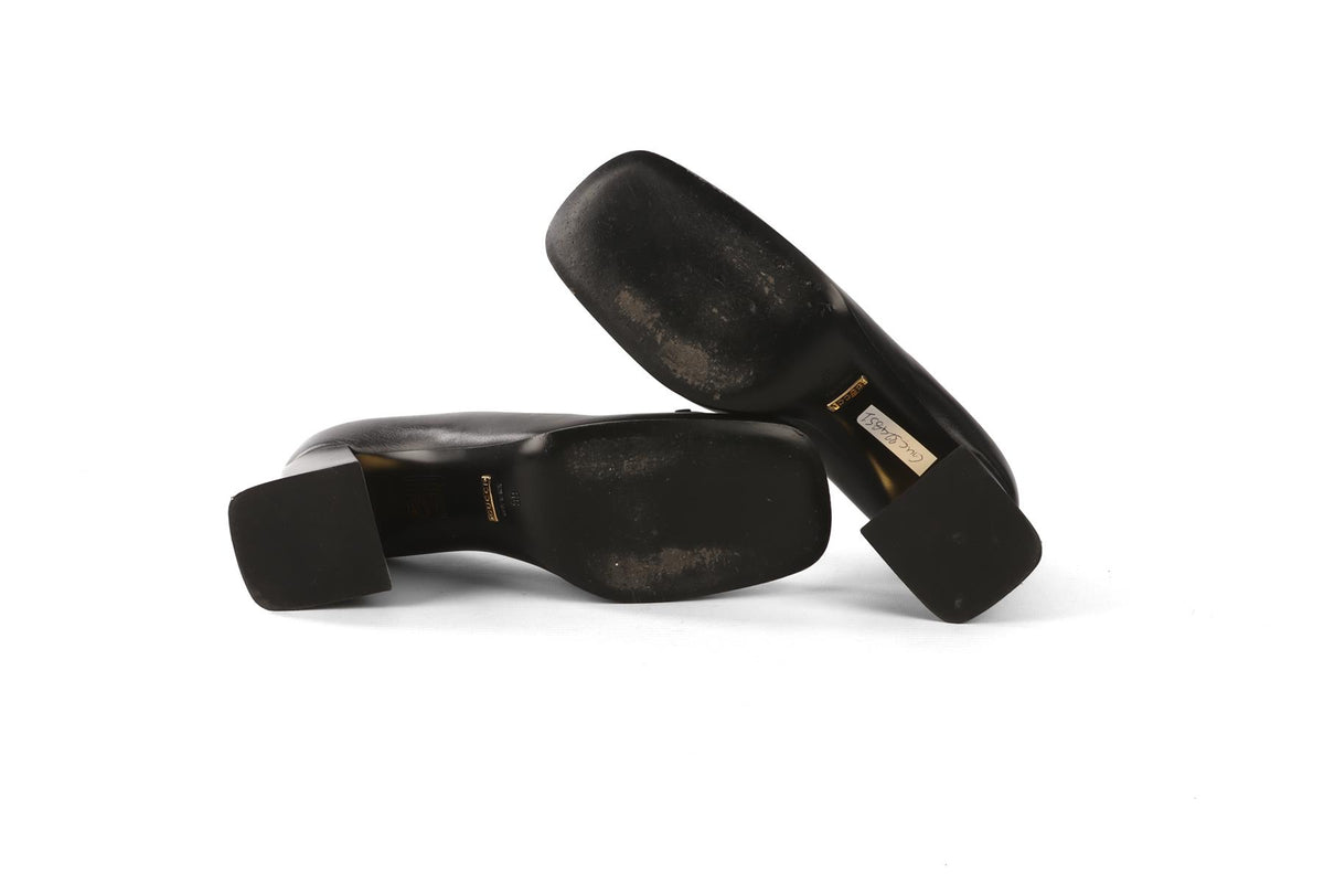 GUCCI BLACK HORSEBIT LEATHER PUMPS EU 39 UK 6 US 9