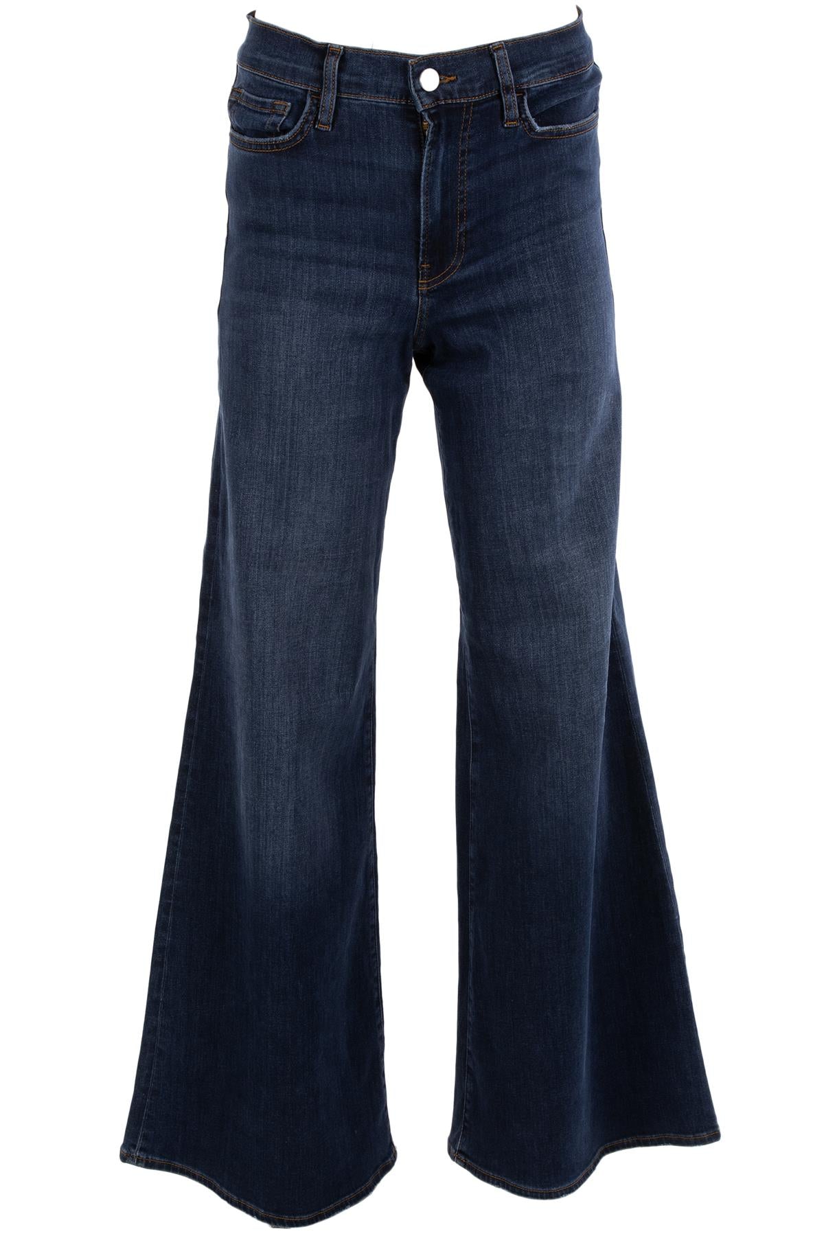 FRAME BLUE HIGH RISE WIDE LEG JEANS W28 UK 10