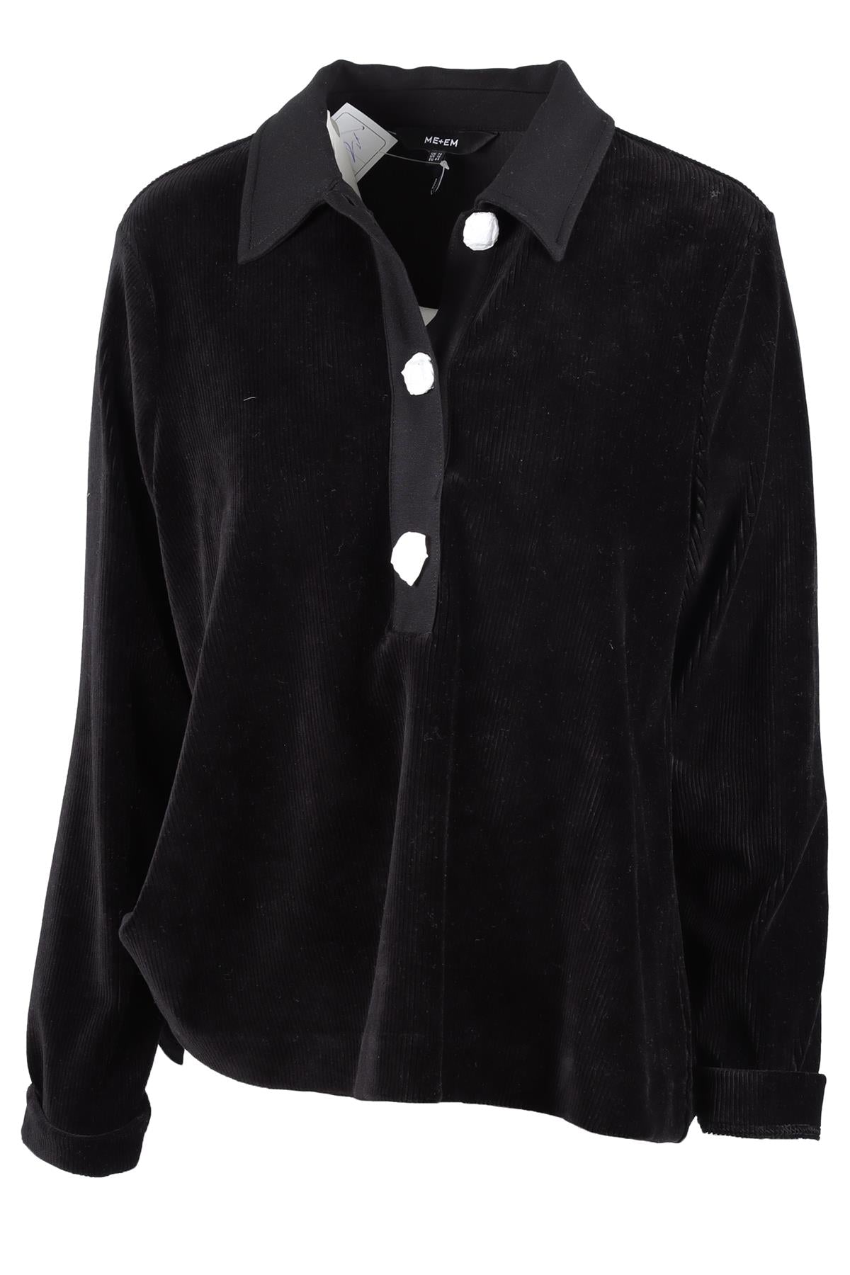 ME+EM Black Velvet Top UK 12