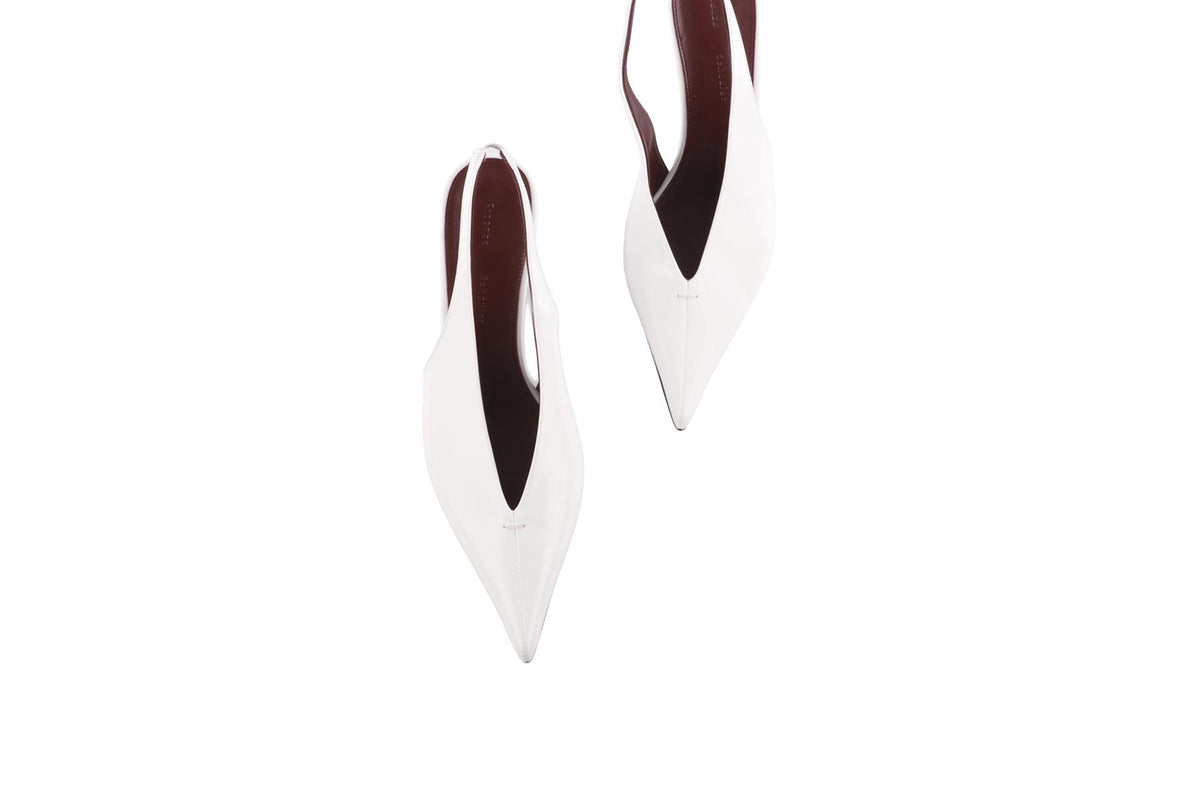 PROENZA SCHOULER WHITE LEATHER SLINGBACK PUMPS EU 38.5 UK 5.5 US 8.5