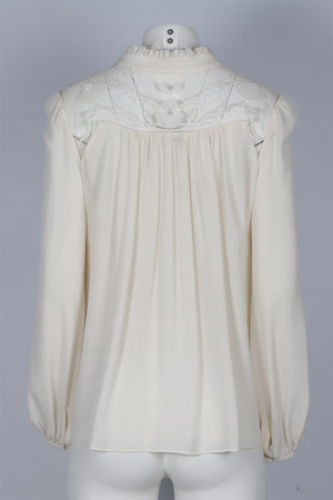 TEMPERLEY LONDON CREAM SILK TOP UK 10